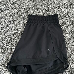 Athleta Mesh Race Run 4” Black Shorts